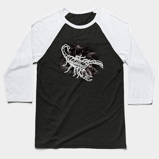 Black & White Scorpion Lover Design Baseball T-Shirt by LetsBeginDesigns